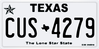 TX license plate CUS4279