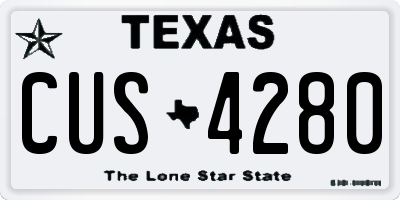 TX license plate CUS4280