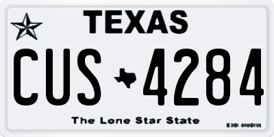 TX license plate CUS4284