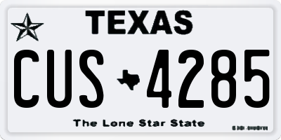 TX license plate CUS4285
