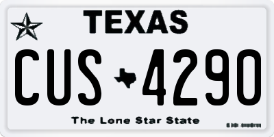 TX license plate CUS4290