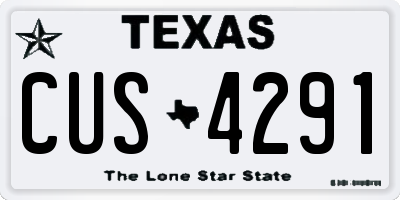 TX license plate CUS4291