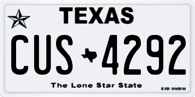 TX license plate CUS4292