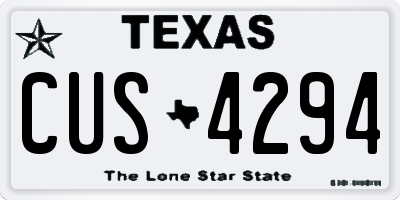 TX license plate CUS4294