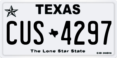 TX license plate CUS4297