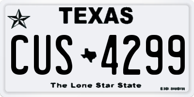 TX license plate CUS4299