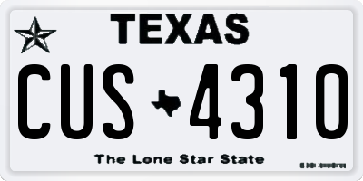 TX license plate CUS4310