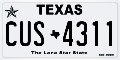 TX license plate CUS4311