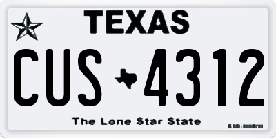 TX license plate CUS4312