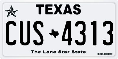 TX license plate CUS4313