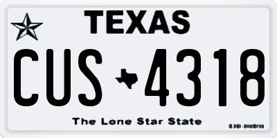 TX license plate CUS4318
