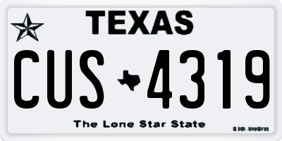 TX license plate CUS4319