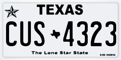 TX license plate CUS4323