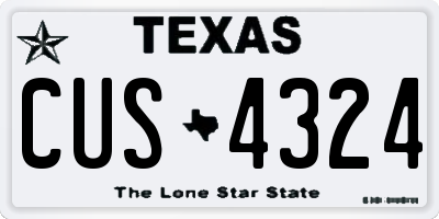 TX license plate CUS4324