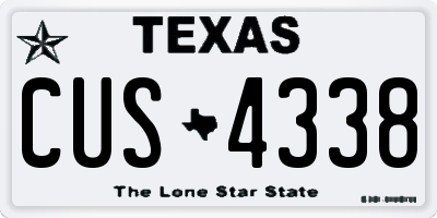TX license plate CUS4338