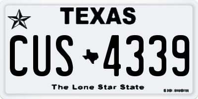 TX license plate CUS4339