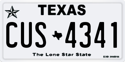 TX license plate CUS4341