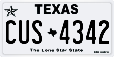 TX license plate CUS4342