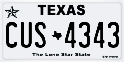 TX license plate CUS4343