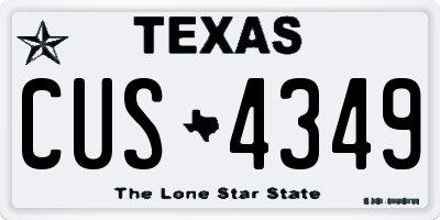 TX license plate CUS4349
