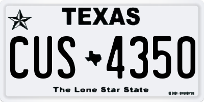 TX license plate CUS4350