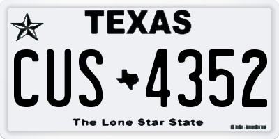 TX license plate CUS4352