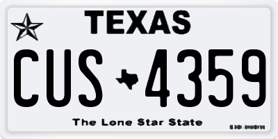 TX license plate CUS4359