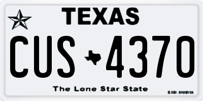 TX license plate CUS4370