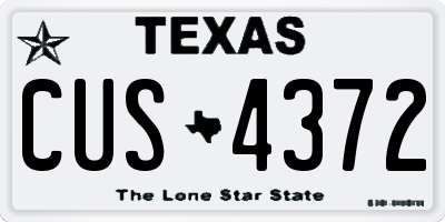 TX license plate CUS4372