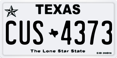 TX license plate CUS4373