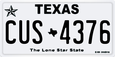 TX license plate CUS4376