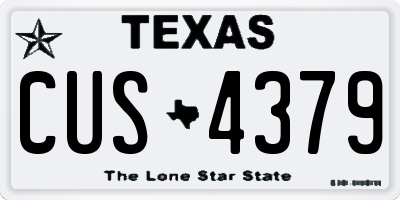 TX license plate CUS4379