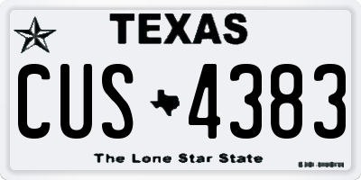 TX license plate CUS4383
