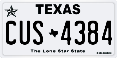TX license plate CUS4384