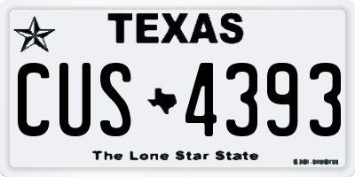 TX license plate CUS4393