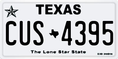 TX license plate CUS4395
