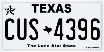 TX license plate CUS4396