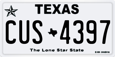 TX license plate CUS4397