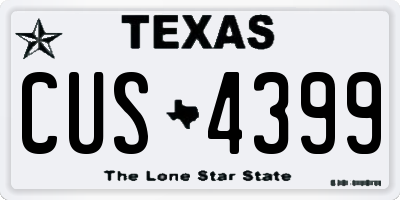 TX license plate CUS4399