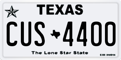 TX license plate CUS4400