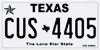 TX license plate CUS4405