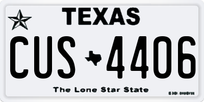 TX license plate CUS4406