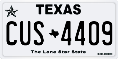 TX license plate CUS4409