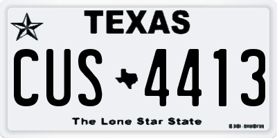 TX license plate CUS4413