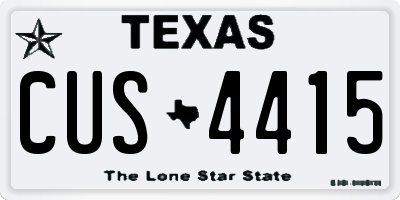 TX license plate CUS4415
