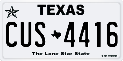 TX license plate CUS4416