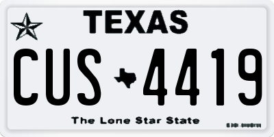 TX license plate CUS4419