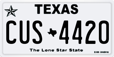 TX license plate CUS4420