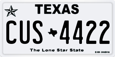 TX license plate CUS4422