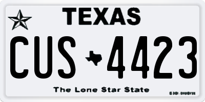 TX license plate CUS4423